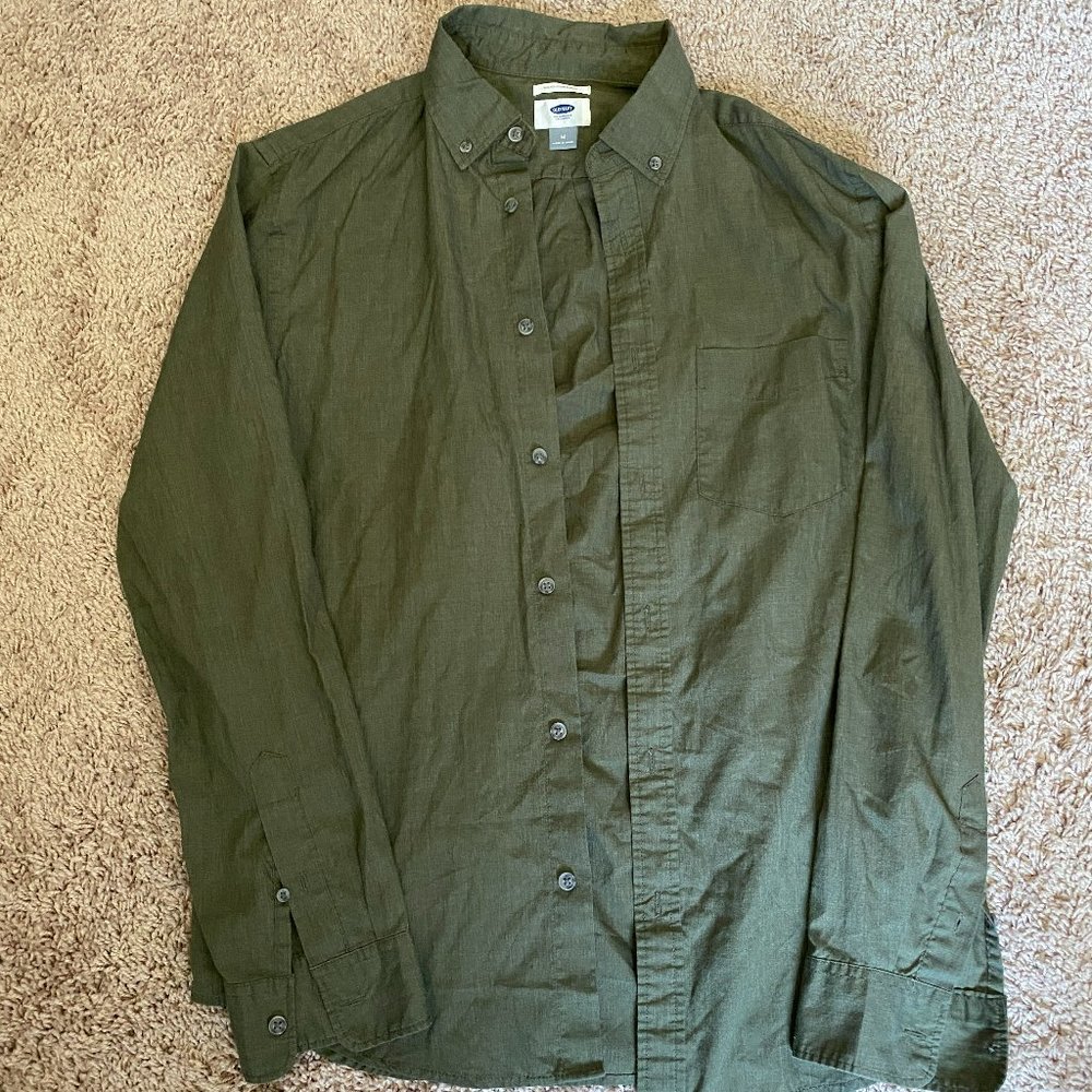 Old Navy Dark Green Slim Fit Button Down